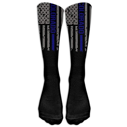 Nifdhkw Colorado Thin Blue Line American Flag Comfort Cool Vent Crew Socks,One Size