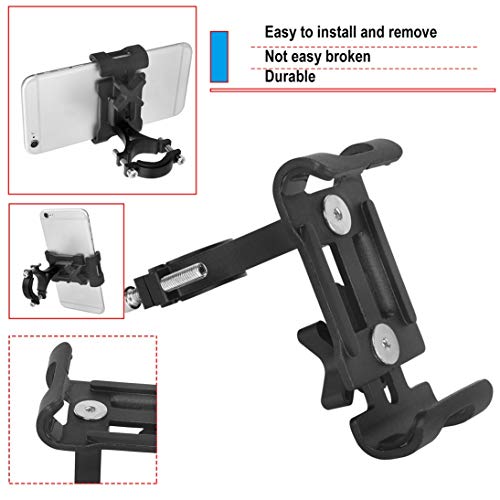 Nihlsfen Soporte Fijo Universal Bicicleta Motocicleta Bicicleta Soporte para teléfono móvil Soporte para Manillar Soporte de aleación de Aluminio Soporte para teléfono Inteligente - Negro