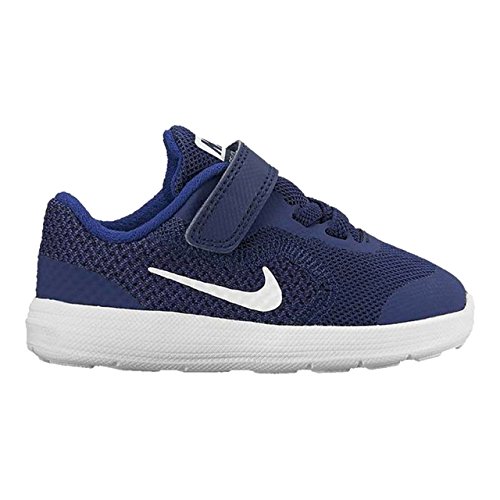 NIKE Kids' Revolution 3 (TDV) Running Shoe, Binary Blue/White/Deep Royal Blue, 2 M US Infant