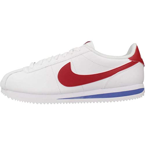 NIKE Men's Cortez Basic Leather Shoe, Zapatillas para Hombre, Blanco (White/Varsity Red/Varsity Royal 103), 43 EU