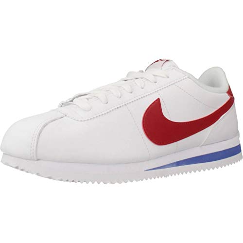 NIKE Men's Cortez Basic Leather Shoe, Zapatillas para Hombre, Blanco (White/Varsity Red/Varsity Royal 103), 43 EU