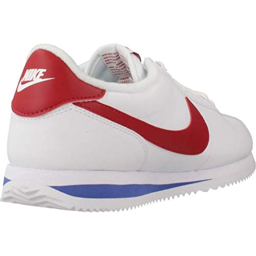 NIKE Men's Cortez Basic Leather Shoe, Zapatillas para Hombre, Blanco (White/Varsity Red/Varsity Royal 103), 43 EU
