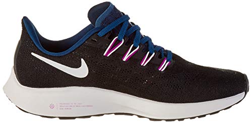 Nike Wmns Air Zoom Pegasus 36, Zapatillas para Correr para Mujer, Black/Summit White/Valerian Blue/Vivid Purple, 40 EU