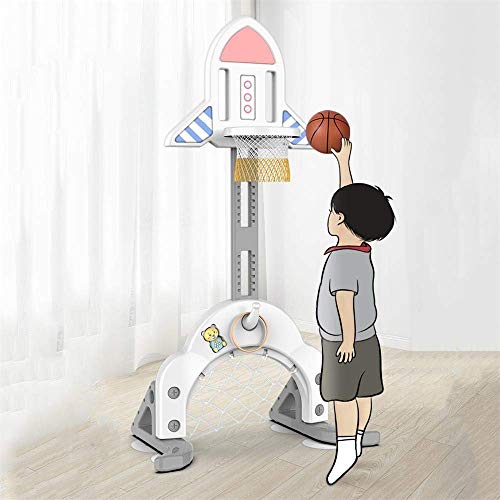 Niño del aro de baloncesto ajustable en altura 52-160Cm niños de baloncesto del soporte del marco de disparo con 2 bolas y la férula promover su crecimiento Rocket rack de baloncesto del bebé lindo LQ