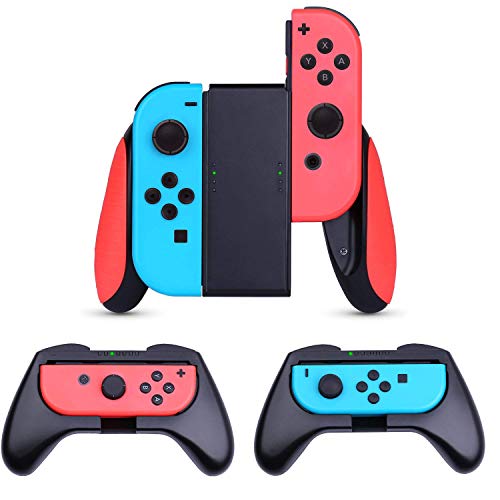 Nintendo Switch Joy-con Grips (3 Piezas),HEYSTOP Estuche Protector Handle Kits para Mandos JoyCon Set de Nintendo Switch Controller