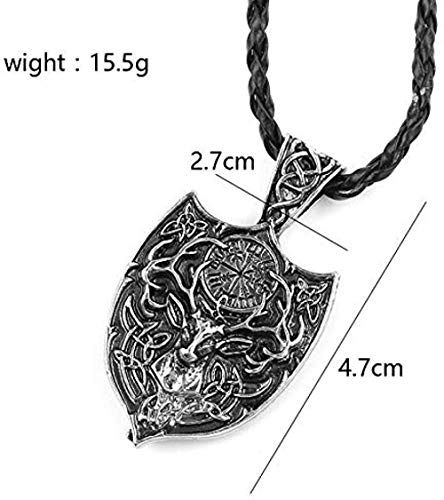 niuziyanfa Co.,ltd Beier Legendario Vikingo Aegishjalmur Amuleto Colgante Collar Grande Doble Ciervo Sekira Vikingo nórdico talismán Colgante Collar