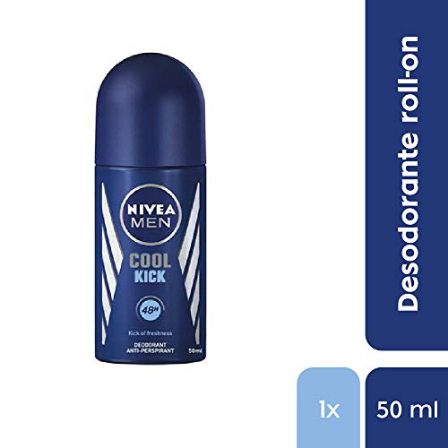 NIVEA MEN Cool Kick Roll-on (1 x 50 ml), desodorante de hombre con un golpe de frescor, desodorante antitranspirante para el cuidado masculino