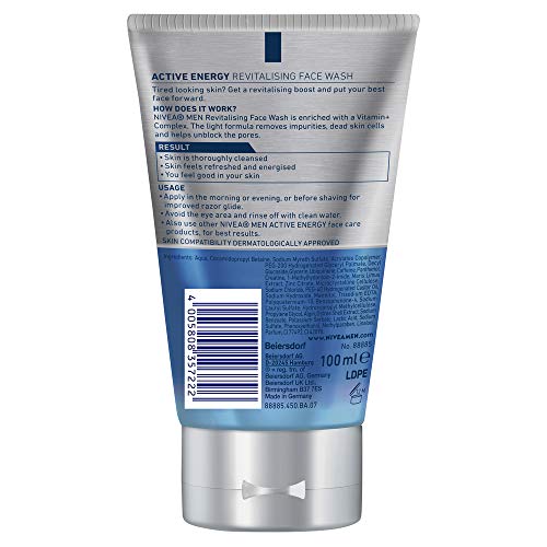 Nivea men gel facial revitalizante, pack de 3 (3x100ml)