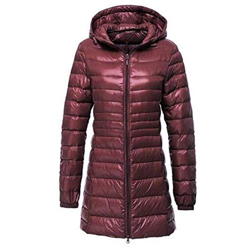 NOBRAND - Chaqueta Larga y Fina con Capucha para Mujer, otoño, Invierno, con Cremallera, para Mujer 9 XXXL