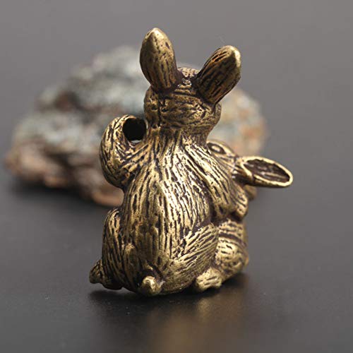 NOBRAND Decoración de Bronce Antiguo Niño Madre Conejo Decoración Cobre Puro Puro Conejo Té Mascota Colección perfumada Colección de Bronce Retro