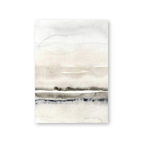 NOBRAND Imagen - Pintura en Lienzo Beige y Gris Impresión de Acuarela Abstracta - Cartel Moderno Imágenes nórdicas de la Pared Sala de Estar Decoración del hogar - 2x50x70cm Sin Marco