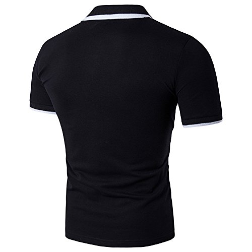 NOBRAND New Camiseta de manga corta para hombre grande con dobladillo impreso Negro Negro ( M