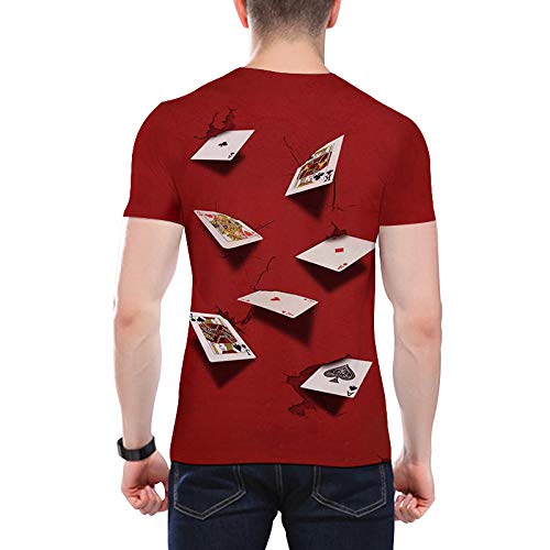 NOBRAND New Poker 3D - Camiseta de manga corta para hombre Gules XL