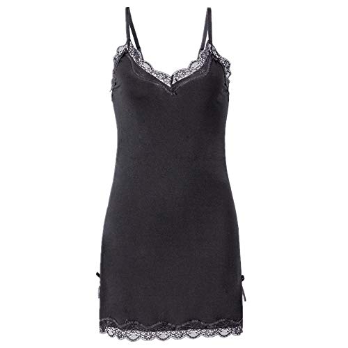 NOBRAND - Pijama para mujer, estilo europeo y americano, con encaje sexy Negro Negro ( XL