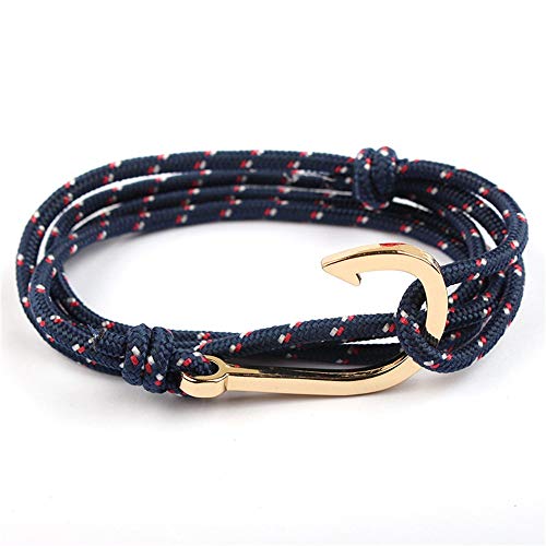 Nobrand Pulsera Multilayer Cuerda Cadena náutica Ancla Marinero Pulseras Hombres Amistad Regalo