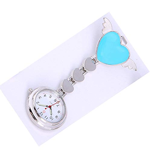 nohbi Prendedor de Broche Reloj de Bolsillo,Doctor Enfermera Abrigo Reloj de Bolsillo,Reloj de Bolsillo de Bolsillo para Lectura Clara-Azul Claro,Reloj de Bolsillo Enfermera Médico