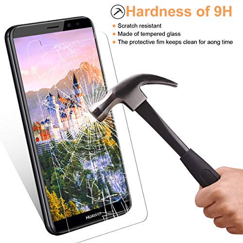 NONZERS 3 Unidades Cristal Templado para Huawei Mate 10 Lite, 9H Dureza Protector de Pantalla, Resistente a Araaozos y Golpes, Sin Burbujas, Anti Dactilares Vidrio Templado para Huawei Mate 10 Lite
