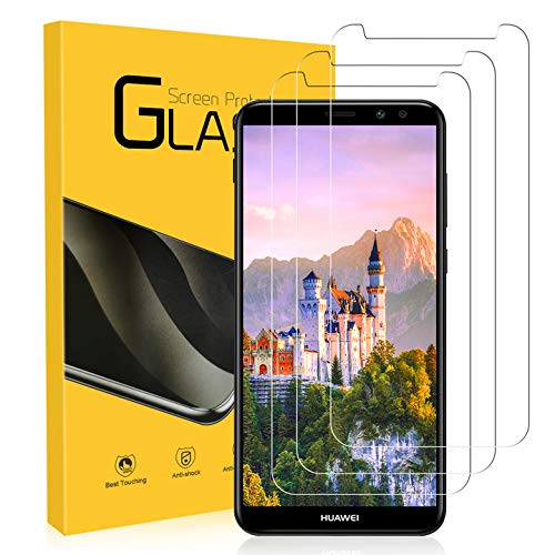 NONZERS 3 Unidades Cristal Templado para Huawei Mate 10 Lite, 9H Dureza Protector de Pantalla, Resistente a Araaozos y Golpes, Sin Burbujas, Anti Dactilares Vidrio Templado para Huawei Mate 10 Lite
