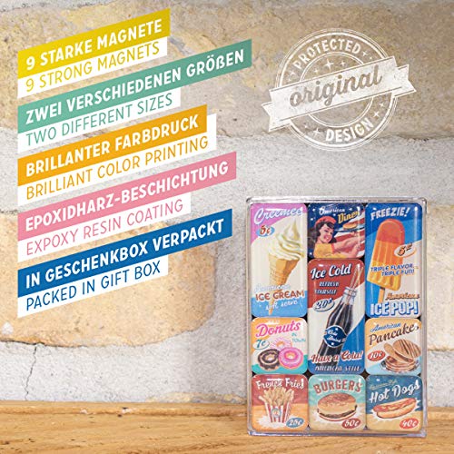 Nostalgic-Art 83069 USA American Diner, imán-Set, 9 Teilig