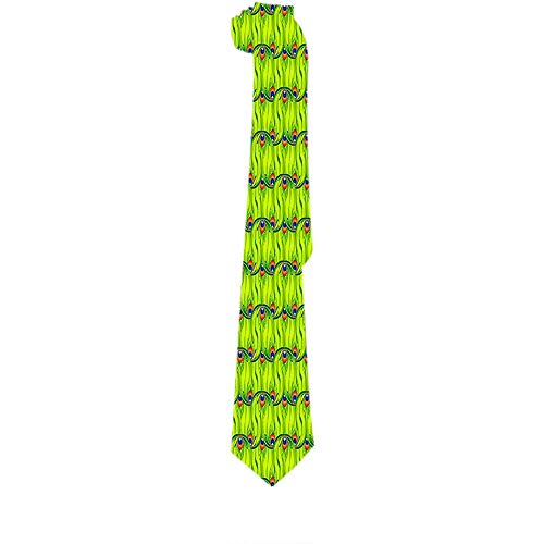 Not applicable Corbata para hombre Plumas de pavo real verdes hermosas Corbatas clásicas Corbatas de regalo únicas Tejido jacquard para fiesta de bodas de negocios