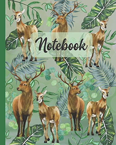 Notebook: Deer And Doe - Animals Diary / Notes / Track / Log / Journal , Book Gifts For Women Men Kids Teens Girls Boys Friends 8x10" 110 Pages