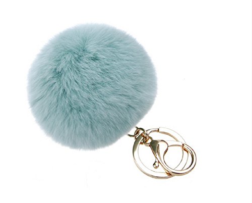 Novago Llavero pelo de conejo, de tacto suave - Verde Claro