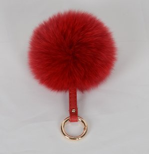 NOVAGO Llavero pelo de Zorro,  Decoración para el bolso , de tacto suave (Burdeos)