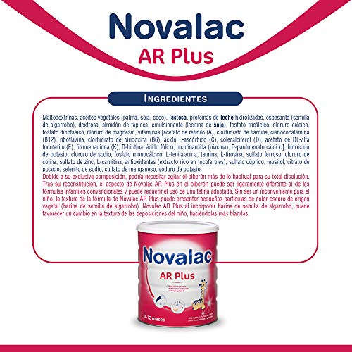 NOVALAC AR Plus Leche infantil  para bebés de 0 a 12 mese. 800G