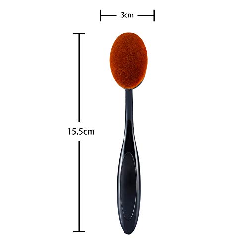 NovaLuna - Pincel de maquillaje ovalado para aplicar y aplicar - Brocha para base de maquillaje para cosméticos - corrector. Imprimación y polvo: crema o líquida.