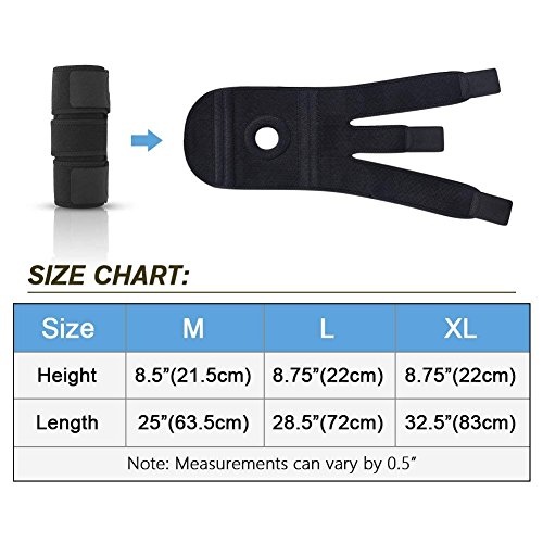 NOVECASA Profesionales Rodillera de Neopreno Apoyo de la Rodilla Totalmente Ajustable Alivio Seco Transpirable Abierto Rótula Dolor en la Rodilla del Menisco, Artritis, Fútbol, Negro