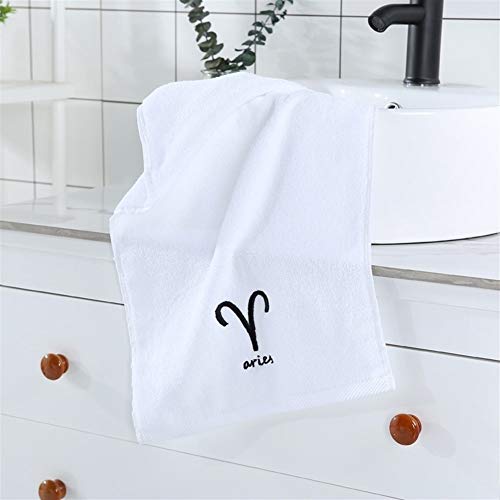 Novedad de Moda De Dos Piezas de Toalla de baño + Toalla de algodón Absorbente 12 Constelación Toalla Toalla Pareja espesantes Deportes para baño Playa (Color : 2-Aquarius, Size : 70 * 140)