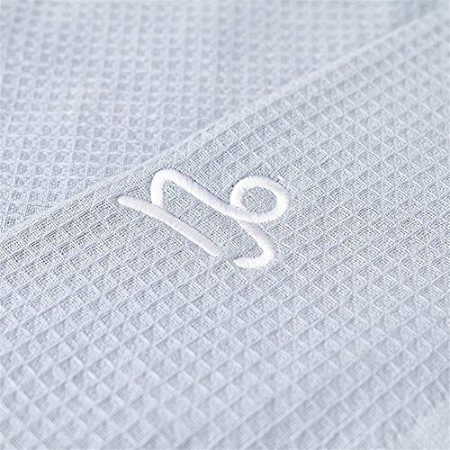 Novedad de Moda Doce Constelaciones Toallas de baño de algodón Liso Pura de la Serie Toalla de baño Toalla Bordada Elegante baño para baño Playa (Color : Light Blue-Aquarius, Size : 70 * 140)