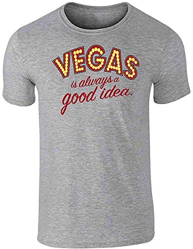 Novedad Vegas es Always una buena idea viaje vacaciones gráfico camiseta para hombres verano creativo Tops Gris gris XL