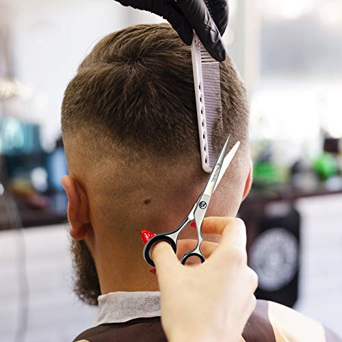 NowelNowel - Tijeras profesionales de acero inoxidable de 16,5 cm para cortar el pelo - Tijeras de peluquería profesional - Tijeras de peluquería - Tijeras de corte de pelo, Azul, 1.00[set de ]