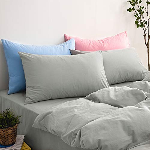 NTBAY Fundas de Almohada de Microfibra, Paquete de 2 Fundas de Almohada con Cierre Suave Antiarrugas y Resistente a Las Manchas, 50x90 cm, Naranja