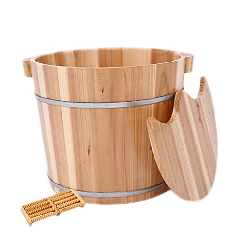 NUBAOgy Barril De Baño De Pies For El Hogar, Baño De Pies, Lavabo De Pedicura Cubierto, Diseño De Cuentas De Masaje De Baño De Pies De Abeto Fragante, Barril De Baño De Pies, Masaje, Aguas Termales, S