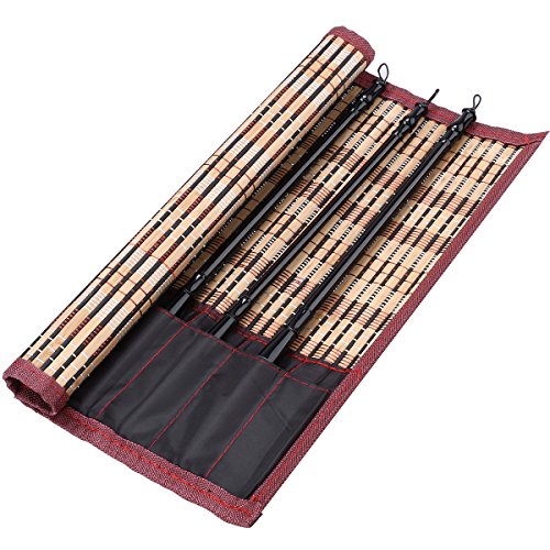 NUOLUX Excelente cepillo chino de la caligrafía del pelo del lobo Kanji cepillo japonés del dibujo de Sumi (3 tamaños con el sostenedor de pluma y la cortina media de la pluma)