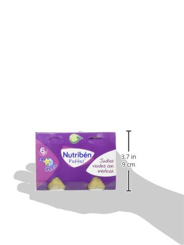 Nutribén Potitos Cena De Judías Verdes y Merluza Desde Los 6 Meses, 3 Bipacks (6 X 190 Gr.)