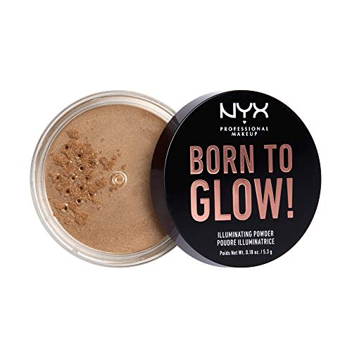 NYX Born To Glow - Polvo iluminador (5,3 g, luz estroboscópica cálida)