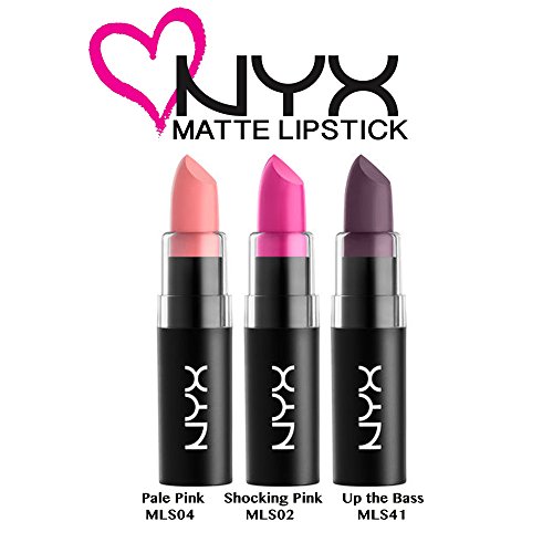 NYX Matte Lipstick Gift Set 05 1 x 4.5g Pale Pink + 1 x 4.5g Shocking Pink + 1 x 4.5g Up The Bass