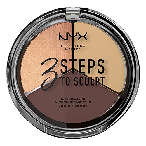 NYX Professional Makeup Paleta de Contouring & Iluminador 3 Steps to Sculpt Face Sculpting Palette tono 3 Medium color Beige