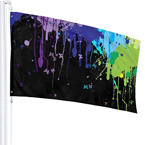 Oaqueen Banderas, 3x5 Foot Decorative Flag Paint Splat Garden Yard Decoration Flag Outdoor Decor Decorative Spring Large Flag