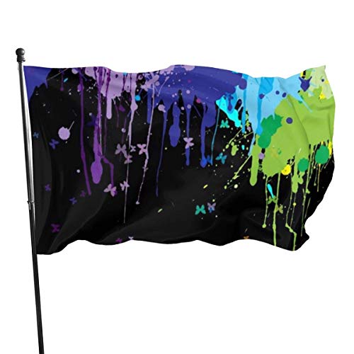 Oaqueen Banderas, 3x5 Foot Decorative Flag Paint Splat Garden Yard Decoration Flag Outdoor Decor Decorative Spring Large Flag