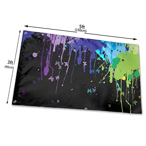 Oaqueen Banderas, 3x5 Foot Decorative Flag Paint Splat Garden Yard Decoration Flag Outdoor Decor Decorative Spring Large Flag