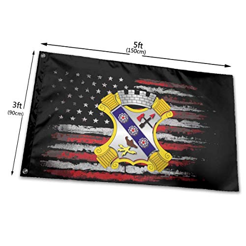 Oaqueen Garden Flag 1er Batallón, 8vo Regimiento de Infantería Bandera de 3 por 5 pies con Ojales