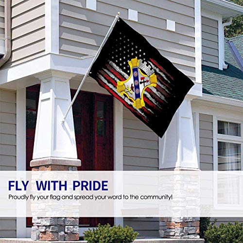 Oaqueen Garden Flag 1er Batallón, 8vo Regimiento de Infantería Bandera de 3 por 5 pies con Ojales