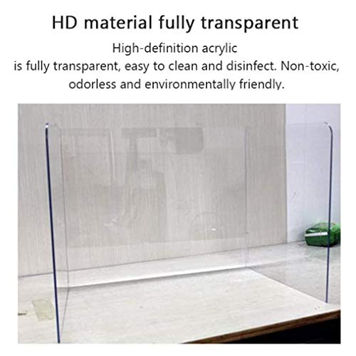 Oceanindw Protector contra Estornudos de Mesa, Escudo de Escritorio con Deflector Acrílico en Forma de U Previene la Infección Cruzada de Gotitas (Varios Tamaños)