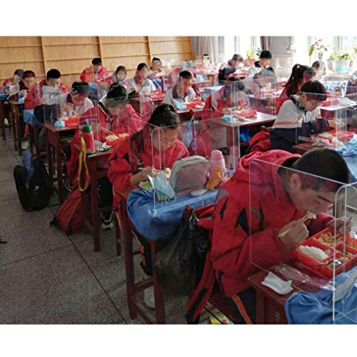 Oceanindw Protector contra Estornudos de Mesa, Escudo de Escritorio con Deflector Acrílico en Forma de U Previene la Infección Cruzada de Gotitas (Varios Tamaños)