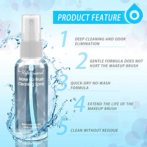 Ocobudbxw 100ml Limpiador de brochas de Maquillaje Spray Cosmético Limpieza Profunda Líquido de Secado rápido sin Lavado