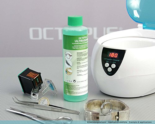 Octopus Limpiador Concentrado ultrasónico para la Limpieza de Joyas, Gafas, dentaduras, Metales Nobles y Cabezales de impresión en baño ultrasónico, 2,5 l